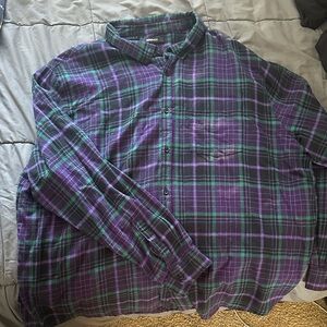 Fashion Nova Purple and Green Plaid Men's Shirt